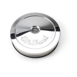 Edelbrock Air Cleaner Pro-Flo Series Round Steel Top Paper Element 10In Dia X 3 5In Chrome