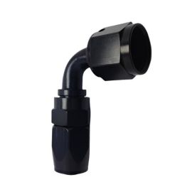 Fragola -10AN Male Rad. Fitting x 90 Degree Pro-Flow Hose End - Black