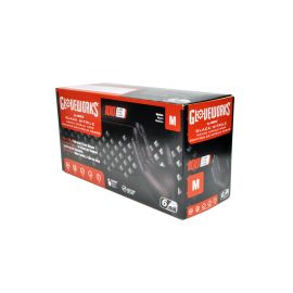 Gloveworks Black Nitrile Diamond Textured Shop Gloves (Box of 100)