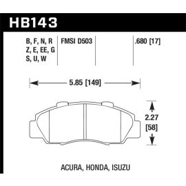 Hawk Acura / Honda / Isuzu DTC-70 Race Front Brake Pads