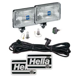 Hella 450 H3 12V SAE/ECE Fog Lamp Kit Clear - Rectangle (Includes 2 Lamps)