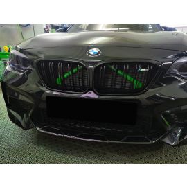 Exon Front Grille V-Brace Trim Cover Green for BMW M2 inc. Competition F87 & M3 F80 / M4 F82