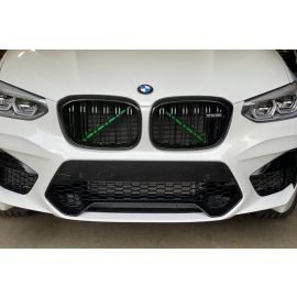 Exon Front Grille V-Brace Trim Cover Green for BMW G-Series X3 X3M G01 / X4 X4M G02 / X5 X5M G05 / X6 X6M G06 / X7 G07 & M5 F90 / 5 Series G30