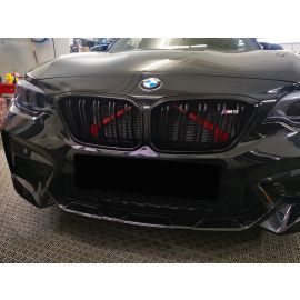Exon Front Grille V-Brace Trim Cover Red for BMW M2 inc. Competition F87 & M3 F80 / M4 F82