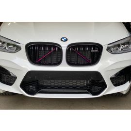 Exon Front Grille V-Brace Trim Cover Red for BMW G-Series X3 X3M G01 / X4 X4M G02 / X5 X5M G05 / X6 X6M G06 / X7 G07 & M5 F90 / 5 Series G30