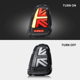 Luminosa Union Jack Style LED Tail Light Blackline w. Black Trim for MINI Cooper S JCW R56 R57 R58 R59 Hatch