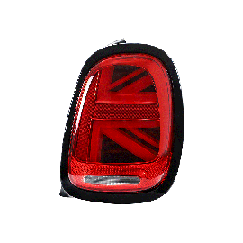Luminosa Union Jack Style LED Tail Light Red w. Black Trim for MINI Cooper S JCW F55 F56 F57