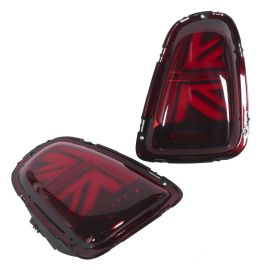 Luminosa Union Jack Style LED Tail Light Red w. Black Trim for MINI Cooper S JCW R56 R57 R58 R59 Hatch