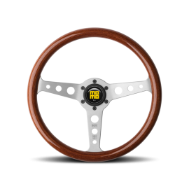 Momo Indy Steering Wheel 350 mm - Magoany Wood/Brshd Spokes