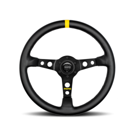 Momo MOD07 Steering Wheel 350 mm - Black Leather/Black Spokes/1 Stripe