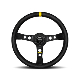 Momo MOD07 Steering Wheel 350 mm - Black Suede/Black Spokes/1 Stripe