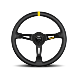 Momo MOD08 Steering Wheel 350 mm - Black Leather/Black Spokes/1 Stripe