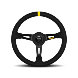 Momo MOD08 Steering Wheel 350 mm - Black Suede/Black Spokes/1 Stripe
