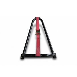 N-Fab Bed Mounted Tire Carrier Universal - Gloss Black - Red Strap