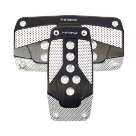 NRG Aluminum Sport Pedal A/T - Black w/Silver Carbon