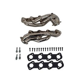 BBK Performance Короткие Стальные Выхлопные Коллекторы - Хром, для Ford F150 5.4L 1999-2003, Увеличение Мощности, Легкая Установка