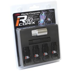 Project Kics 12X1.50 R40 Iconix Black Lug Nut Lock Set - 4