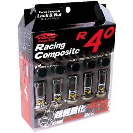 Project Kics 12x1.50 R40 Lug Nuts - Black (16+4 Locks)