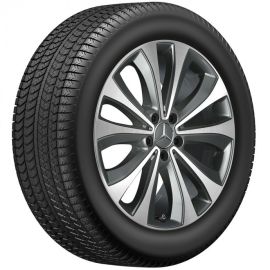 Mercedes-Benz Pirelli Winter 5-Doppelspeichen-Radsatz, grau Himalaya glanzgedreht, 19 Zoll, GLE (V167)
