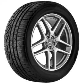 Mercedes-AMG Pirelli 5-Doppelspeichen-Winter-Komplettradsatz, 19 Zoll, titangrau glanzgedreht, GLC-Klasse (C253/X253)