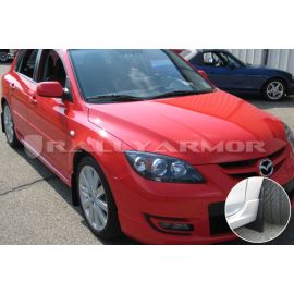 Rally Armor 04-09 Mazda3/Speed3 Basic Black Mud Flap w/ Black Logo