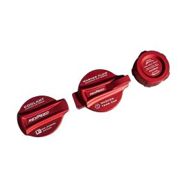 Rexpeed Aluminum Alloy Red Anodized 3 Piece Fluid Cap Cover for 2022+ Subaru WRX (G151)