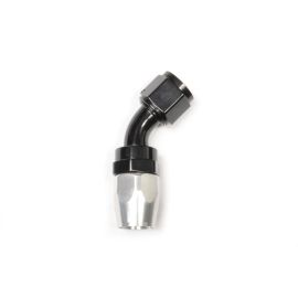 Russell Full Flow Hose End Black/Silver 45°