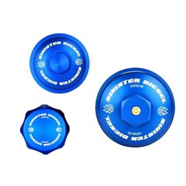 Sinister Diesel 03-07 Ford 6.0L Billet Blue Cap Kit