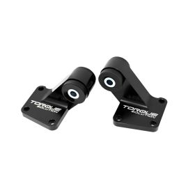 Torque Solution 03-06 Mitsubishi EVO VII-IX Billet Rear Differential Mounts - Black