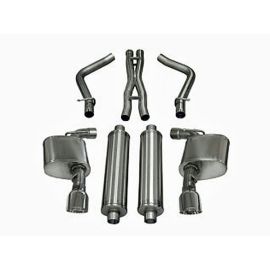 Corsa Performance Dual Rear Exit Cat-Back with 4.5 Inch Tips - Sport Sound Level