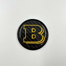 2-Piece Metal Carbon Yellow Branded Brabus Emblem Badge 53mm for Mercedes-Benz W463A W464 G-Class Hood Air Intake buy in USA