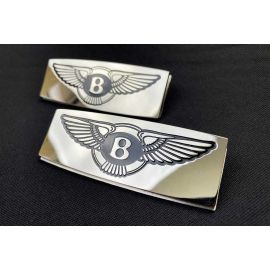 Bentley Metallic Chrome Glossy Floor Mats Badges Emblems Logo (2 pcs) buy in USA