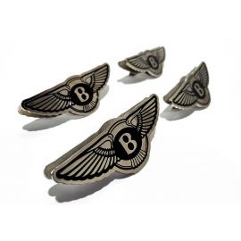 Bentley Bentayga Continental Spur Style Metallic Chrome Glossy Seats Badge Emblem Logo 4 Pcs Interior buy in USA