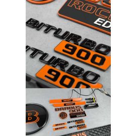 Brabus full set badges Rocket Edition in orange color buy in USA