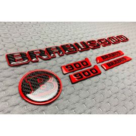 Brabus 900 badges set Carbon fiber + metal inserts for Mercedes Benz buy in USA