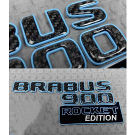 Brabus 900 Rocket Edition badges set with blue trim for Mercedes G Class trunk buy in USA
