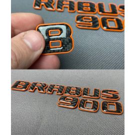 Brabus 900 Carbon fiber and Orange trim logo for Mercedes G Class trunk buy in USA