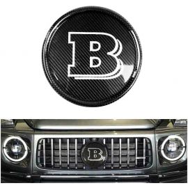 Mercedes-Benz W463A/W464 G-Class G-Wagon G63/G500 Front Grille Carbon Fiber Gloss Brabus Style Badge Gray Sign buy in USA
