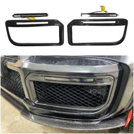 Carbon Fiber Front Bumper Frames Insertions with LED Lights for Widestar Brabus buy in USA