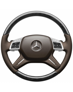 Mercedes-Benz Holz-Leder-Lenkrad mit LSP, moccabraun, GL-/GLS-/M-/GLE-Klasse buy in USA