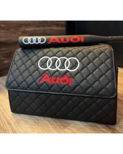 A set in a car black organizer for two compartments with an AUDI bit buy in USA