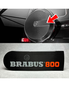 Carbon fiber Brabus 800 orange emblem for rear spare tire cover Mercedes-Benz W463A W464 buy in USA