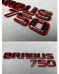 Brabus 750 Emblem Logo – Red Metallic with Carbon for Mercedes-Benz W463A/W464 G-Class buy in USA