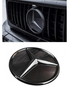 Carbon Fiber Front Grille Star Style Solid Badge Logo Emblem for Mercedes-Benz W463 G-Class G-Wagon buy in USA