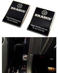 Mercedes-Benz W463/W463A/W464 G63/G500 High Performance Compatible with Brabus Style Metallic Black Glossy Body Interior Pillars Badges Emblems Logos 2 Pcs Set buy in USA