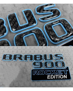 Brabus 900 Rocket Edition badges set with blue trim for Mercedes G Class trunk buy in USA