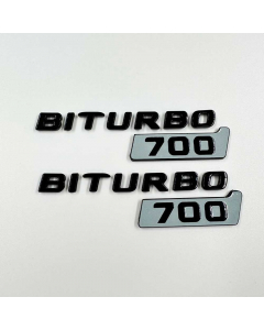 Metallic Gray Brabus 700 Biturbo Style Side Plate Logo Badges Set for Mercedes-Benz W463A W464 G-Class buy in USA