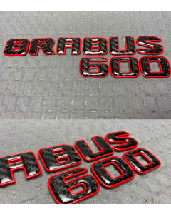 Carbon Brabus 600 rear emblem with red trim for Mercedes S, E and C Class buy in USA