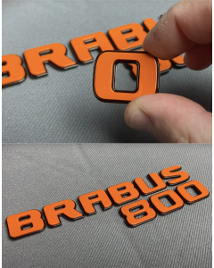 Orange metallic Brabus 800 logo for Mercedes Benz G Class trunk buy in USA