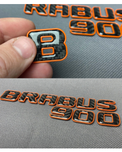 Brabus 900 Carbon fiber and Orange trim logo for Mercedes G Class trunk buy in USA